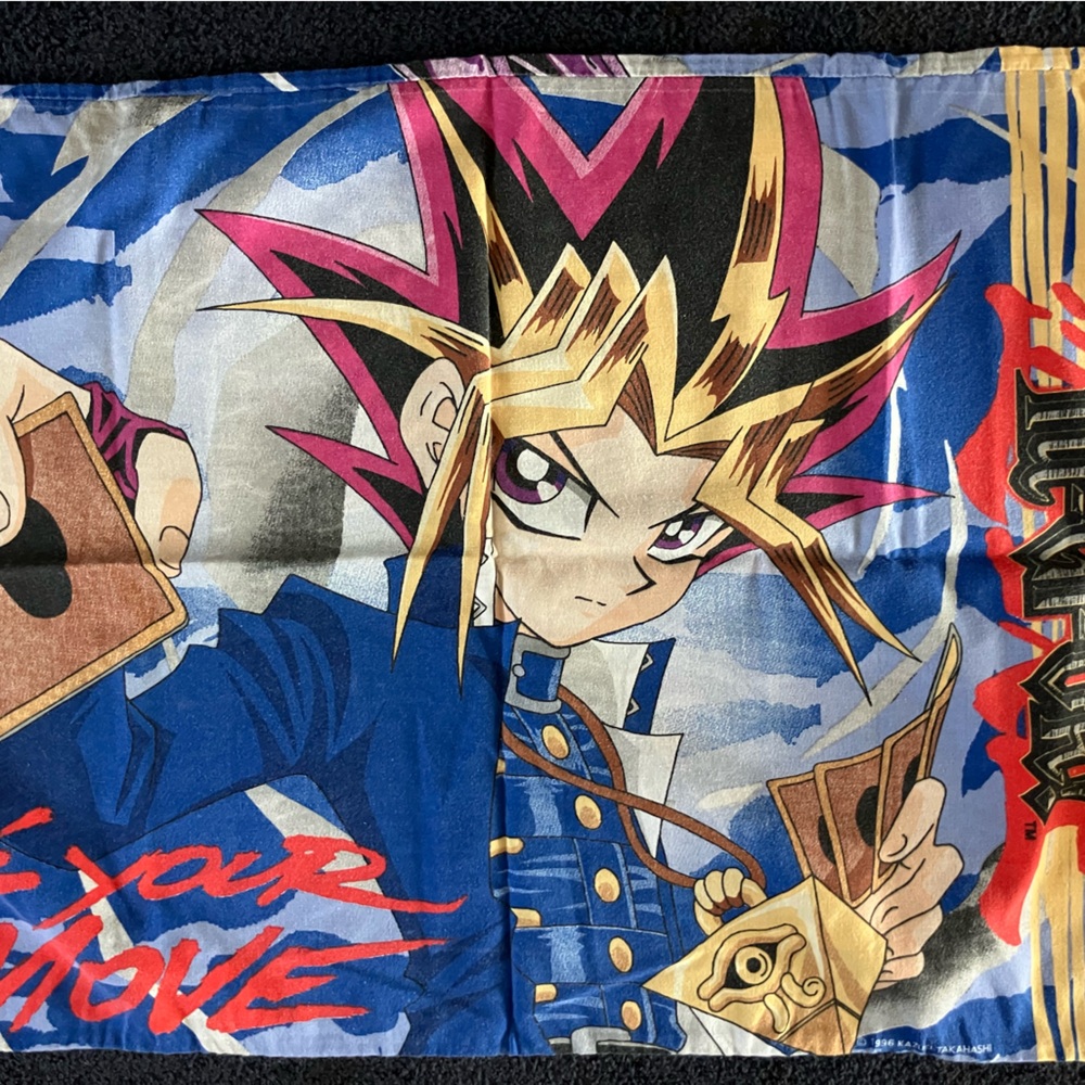 Vintage Y2K 1996 Yu-Gi-Oh! Pillowcase Kazuki Takahashi Anime All over print